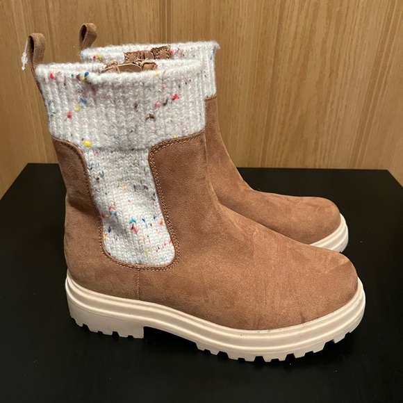 Girls Art Class Laney Zipper Chelsea Boots - Cognac - Picture 1 of 12